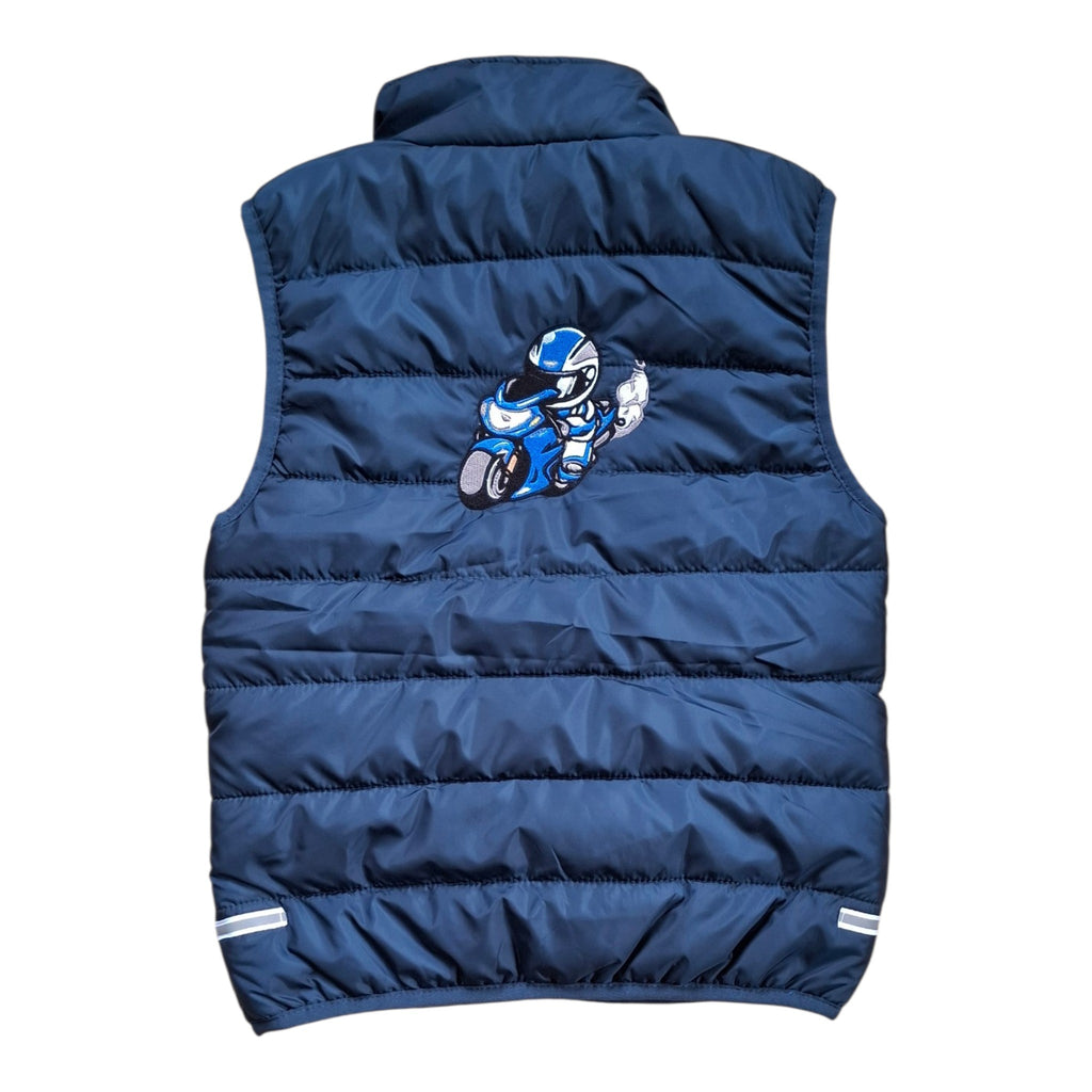 Kids Bodywarmer Embroidered Motorbike Design