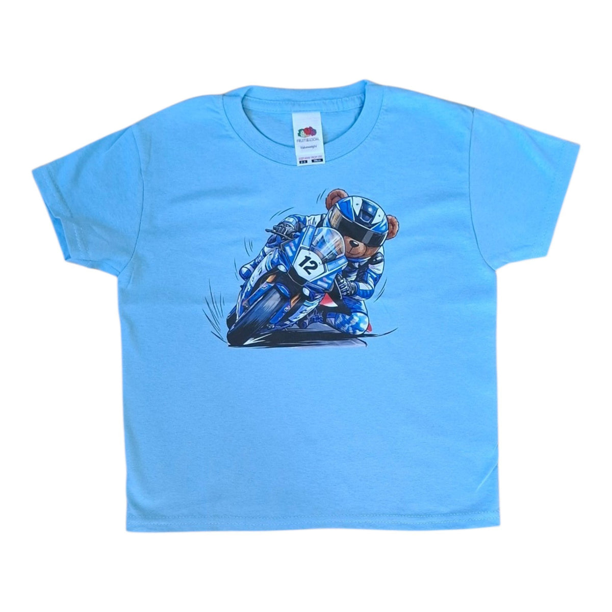 Racing Teddy Design Kids Tshirt