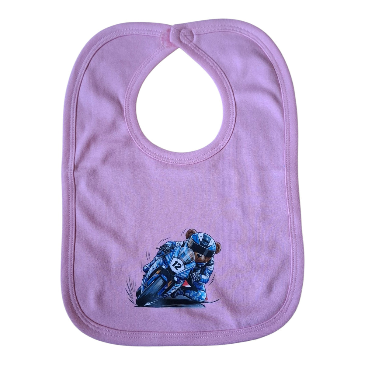 Racing Ted Cotton Baby Bib