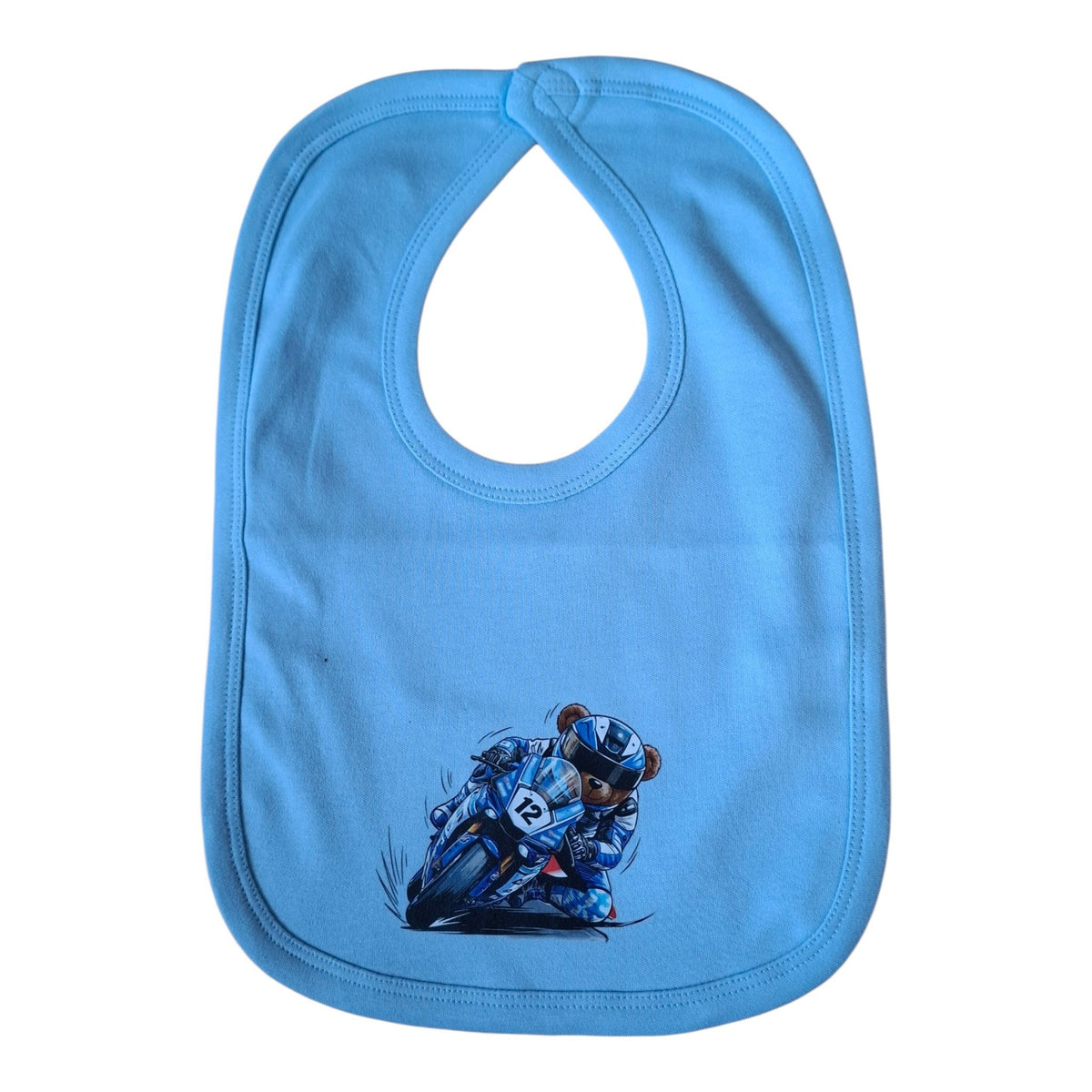 Racing Ted Cotton Baby Bib